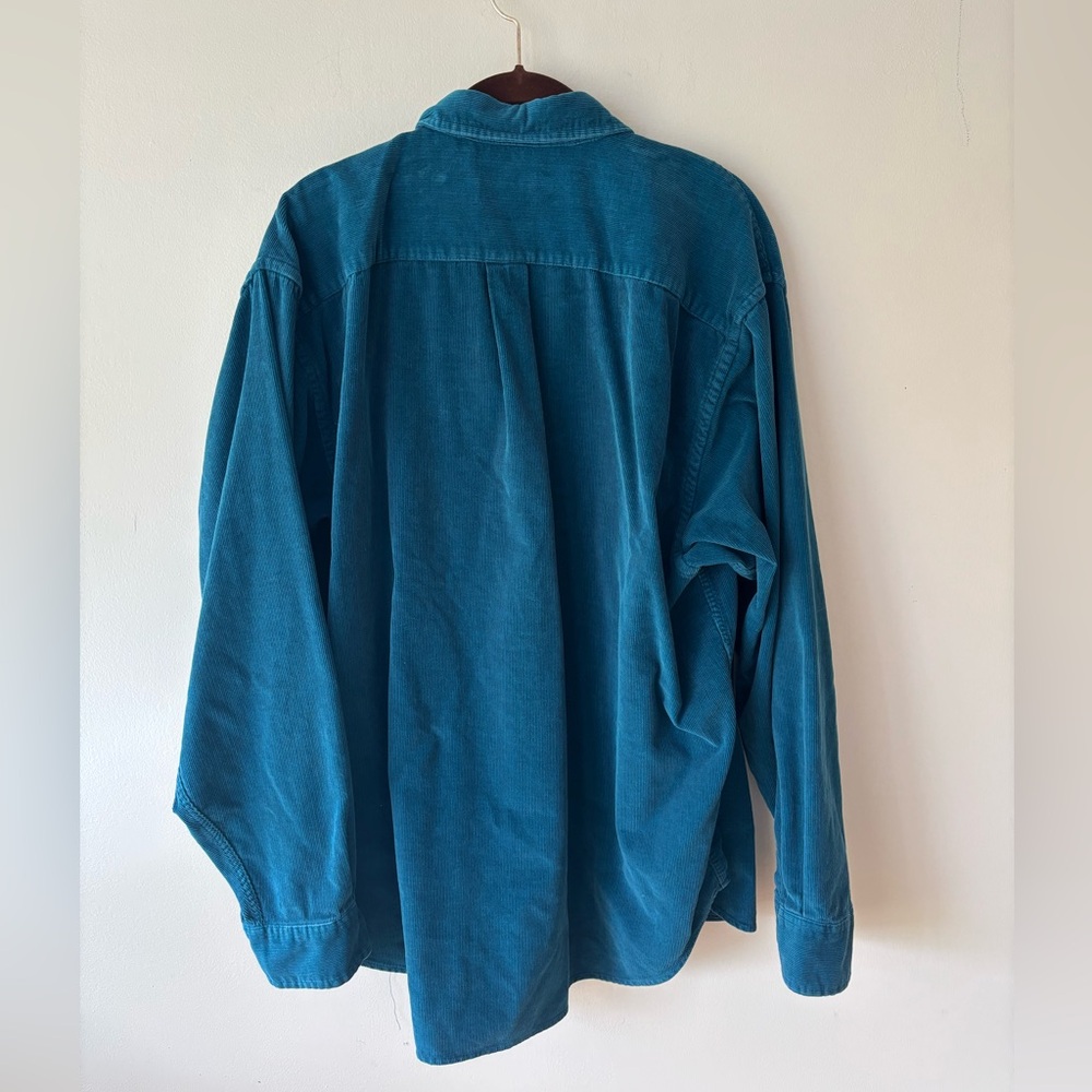 Club Room Teal Corduroy Shirt - Picture 2 of 3